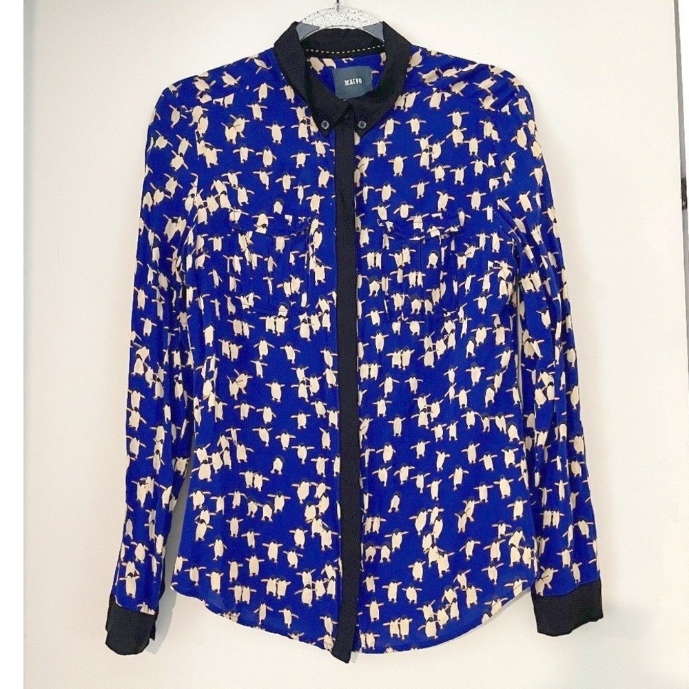 Anthropologie Maeve Button up Penguin Blouse